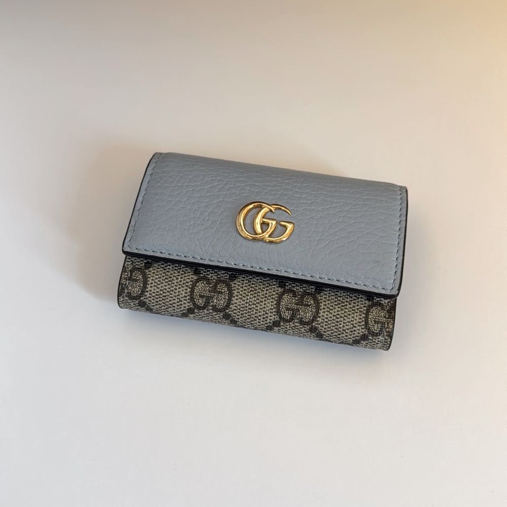 Gucci GG Marmont GG Supreme Canvas Key Case Blue